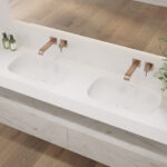 Peace Slim Corian® Double Wall Hung Washbasin