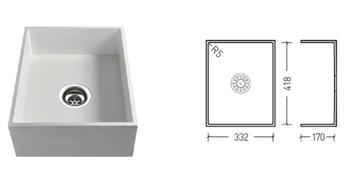 Kitchen Sinks 42 zk-332-solid-surface-base